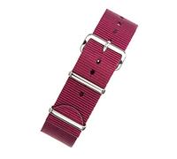 WatchObsession One-Piece Watch Strap in Burgundy with Polished Buckle and Keepers (20mm)