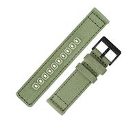 WatchObsession Quick-Release Canvas Watch Strap in Green (20mm, Black PVD Buckle)