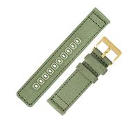 WatchObsession Quick-Release Canvas Watch Strap in Green (20mm, Gold PVD Buckle)