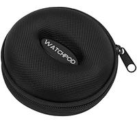 WATCHPOD Travel Watch Case | Single Watch Box w/Zipper for Storage | Cushioned Round Portable Watch Case for Travel | Fits all Wristwatches and Smart Watches up to 50mm (Black)