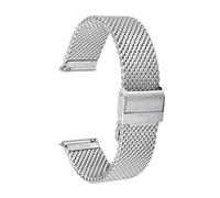 Watchstrap Stainless Steel Mesh Strap Rough Woven Grain Watch replace Band Skin Breathable Watch Accessories(Silver,20mm)
