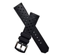 Watchstrapworld TH-20-01-0015P - 20 mm Black sports perforated pin buckle rubber watch strap compatible with TAG Heuer Formula 1 watches with 20 mm lug width
