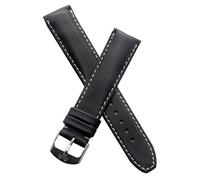 Watchstrapworld TH-20-01-0921P#1-20 mm Classic Black Leather pin Buckle Watch Strap with White Stitching Compatible with TAG Heuer Formula 1 Watches Listed Below