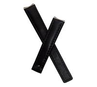 Watchstrapworld TH-61512-01-0121-15 mm Black Leather Deployment Watch Strap with Black Stitching Compatible with TAG Heuer 6000 Series Ladies Watches Listed Below