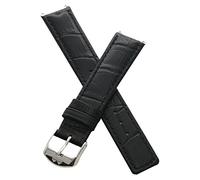 Watchstrapworld TH-61816-01-0131P - 17 mm Black Crocodile-Style Leather pin Buckle Watch Strap Compatible with TAG Heuer 6000 Series mid-Sized Models Listed Below