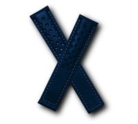 Watchstrapworld TH-CAR20-06-0911-20 mm Navy Blue Sports Perforated Leather Deployment Watch Strap with White Stitching Compatible with TAG Heuer Carrera Models Listed Below