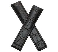 Watchstrapworld TH-FC5037-13-1331-20 mm Dark Brown Crocodile-Style Leather Deployment Watch Strap with Brown Stitching Compatible with TAG Heuer Carrera and Grand Carrera Models Listed Below
