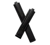 Watchstrapworld TH-KIGL-01-0126 - 16 mm Black buffalo grain leather deployment watch strap with black stitching compatible with TAG Heuer Kirium Ladies watches listed below