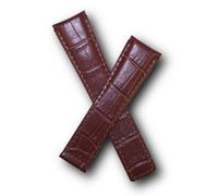 Watchstrapworld TH-MCO-02-0231 - 22 mm Brown crocodile-style leather deployment watch strap with brown stitching compatible with TAG Heuer Monaco, Silverstone and Targa Florio models listed below