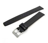 WatchWatchWatch Black Smooth Stitched Men's Leather XL Watch Strap 22mm Chrome Buckle C095