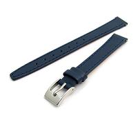 WatchWatchWatch Blue Smooth Stitched Ladies' Leather XL Watch Strap 10mm Silver Buckle C095
