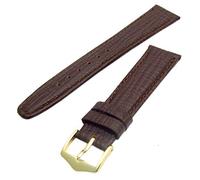 WatchWatchWatch Brown Padded Calf Leather Watch Strap Vintage Style 15mm Gold Buckle C100