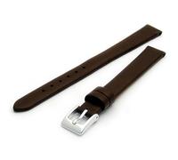 WatchWatchWatch Fine Calf Leather Watch Strap Band 14mm Extra-Long XL Dark Brown with Chrome (Silver Colour) Buckle. Free Spring Bars (Watch Pins)