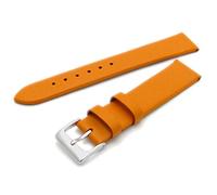 WatchWatchWatch Fine Calf Leather Watch Strap Band 20mm Orange with Chrome (Silver Colour) Buckle. with Spring Bars (Watch Pins) W113/20