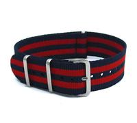 WatchWatchWatch NATO Style Striped Fabric Watch Strap Red and Blue 20mm C047