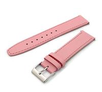 WatchWatchWatch Smooth Stitched Men's Pink Leather Watch Strap 20mm Silver Buckle C088