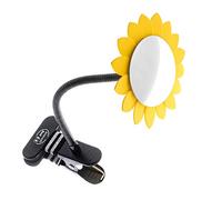 WatchYrBack Clip-On Convex Desk and Cubicle Mirror to See Behind You. Yellow Sun Flower Design. Wide Angle View Clear Reflection. Real Glass Mirror. Clip to Monitor and Anywhere up to 2" Thick