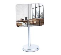 WatchYrBack Desk and Cubicle Mirror to See Behind You, Silver Stand with Detachable Wide Angle Real Glass Mirror, Small & Discrete, Beautiful Design, Perfect Curvature for an exceptionally Clear View