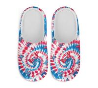 Watdotory Butterfly Art American Swirl Men's Anti-Slip House Slippers Memory Foam Comfort Sole Warm Cozy Plush Soft Lightweight Non-Skid Easy On