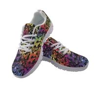 Watdotory Colorful Art Butterfly Print for Women Fashion Running Shoes Lightweight Breathable Mesh for Daily Gym Use Slip-Resistant Comfort Sneakers