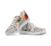 Watdotory Colorful Bone Paw Print Unisex Lace-Up Running Trainers with Anti-Skid Sole Road Running Lightweight Breathable for Outdoor Sports