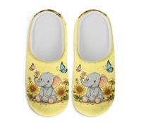 Watdotory Cute Elephant Butterfly Sunflower House Slippers Anti-slip Non-slip Slip On Close Toe Comfortable Sole Memory Foam For Women's Slippers