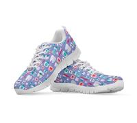 Watdotory Dental Purple Print Women's Comfort-Fit Lace-Up Running Trainers Breathable Mesh Upper for Daily Outdoor Sports Slip Resistant