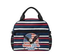 Watdotory Eagle American Flag Theme Reusable Meal Tote Bag for Picnic