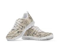 Watdotory Piano Music Note Music Note Design for Men Outdoor Sport Sneakers Lightweight Lace Up Running Shoes Breathable Upper Anti-Skid Daily Use