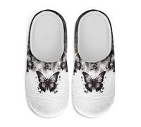Watdotory Spider Web Butterfly House Shoes Anti-slip Non-slip Slip On Comfortable Sole Lightweight Easy On Memory Foam Indoor Hotel Slippers