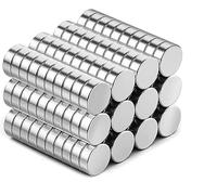 WATELL 40 Pcs Magnets, Neodymium Magnets For Whiteboard Strong Magnet Office and Home,6x3mm Fridge small Perfect tools fishing,Magnets classroom, Silver