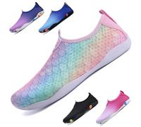WateLves Beach Swimming Water Shoes Men Women Swim Aqua Barefoot Yoga Surf Shoes Quick Drying Lightweight Unisex (Colorful Fish Scales 7)