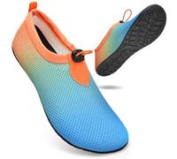 WateLves Water Shoes Barefoot Shoes Mens Women Beach Socks Aqua Swim Swimming sea Pool(Drawstring Blue Orange 7.5/8.5)
