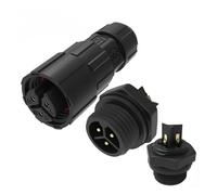 Wateproof M16 2/3/4/5/6/7/8/9/10/11/12 Pin Connector Male Female Panel Rear Socket Plug IP67 Soldering/Screw Locking Wire Joint(Welding Type,5P)