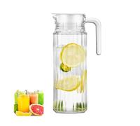 Water 1.1 L Carafe with Lid, Acrylic Transparent Plastic, Ice Cold Bottle, Juice Fridge Container for Milk, Fruit Juice, Hot Coffee, Lemonade