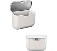 Water- Abs Car Trash Can Storage Bin for Seat Back Door or Center Console - Dual-purpose Hanging Organizer 16 X 13 X 7.5 Centimeters Fits (BEIGE)