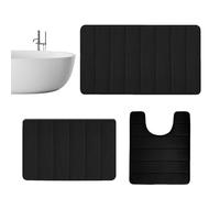 Water Absorbing Mat For Bathroom, Memory Foam Bathroom Mat Set,Bath Set Ultra Soft Non Slip, Water Absorption Comfort Rug Kit, 3 Rug Absorbent Water Floor Toilet