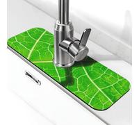Water Absorbing Sink Pad for Kitchen and Bathroom, Animal Frog Shadow Silhouette On The Leaf Splash Guard Mat Non-Slip Washable Sink Mat for Bathroom 15"X5.5"