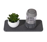 Water Absorbing Stone Tray for Sink, Diatomite Bathroom Tray Quick Dry Dish Soap Holder Kitchen Sink Organizer for Modern Home Decor - Dark Grey