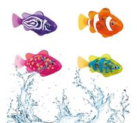 Water Activated Swimming Robot Fish Bath Toy, Electronic Robo Fish, 6PCS Electronic Pet Fishs, Interactive Cat Toys, Robotic Fishs with LED Light, Sensory Bath Toy for Baby Aquarium Toys (4PCS-A)