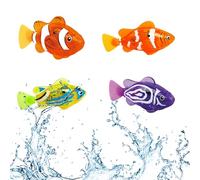 Water Activated Swimming Robot Fish Bath Toy, Electronic Robo Fish, 6PCS Electronic Pet Fishs, Interactive Cat Toys, Robotic Fishs with LED Light, Sensory Bath Toy for Baby Aquarium Toys (4PCS-B)