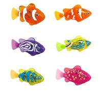 Water Activated Swimming Robot Fish Bath Toy, Electronic Robo Fish, 6PCS Electronic Pet Fishs, Interactive Cat Toys, Robotic Fishs with LED Light, Sensory Bath Toy for Baby Aquarium Toys (6PCS)
