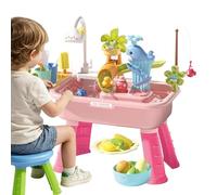 Water Activity Table - 21.26x11.42in Fishing Toy, Engaging Sensory Playset, Portable Interactive Kids Entertainment | Sturdy Shallow Basin Providing Creative Educational Fun for Backyard Camping