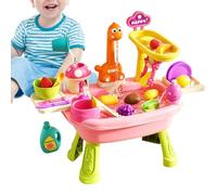 Water Activity Table,Dinosaur Faucet Summer Toys Play Food Accessories | Sensory Activity Outdoor Water Table - for Children Aged 3+ Preschoolers Beach Backyard Pool Cognitive Development
