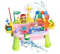 Water Activity Table Electric Pool Fun Learning Toy | Summer Kitchen Water Table Playset for Boys Girls Indoor Outdoor Home Garden Backyard Terrace Pool Park