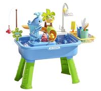 Water Activity Table, Electric Pool Interactive Toys, Summer Kitchen Play Sink Playset, for Boys Girls Outdoor Garden Yard Beach Park Playground Preschool Home