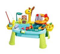 Water Activity Table | Giraffe Faucet Educational Fishing Toy - Summer Outside Sensory Activity Toys,for Boys Girls Cognitive Development Hand-Eye Coordination Role Playing Interaction