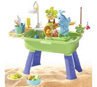Water Activity Table - Interactive Sensory Toy, Pump Play Table | Educational Outdoor Toy With Water Flow Features For Developing Hand Eye Coordination, Ideal For Beach Backyard Home Or Garden Playtim