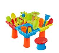 Water Activity Table, Outdoor Water for Kids, Beach Toy Set and Garden Educational Game for Boys Girls, Interactive Bath Sensory for Indoor Backyard Entertainment 45x45x37cm