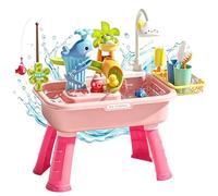 Water Activity Table - with Pump Learning Sensory Toys,Kids Pool Play Sink Water Table Playset,for Boys Girls Garden Backyard Lawn Beach Park Playground Preschool Summer
